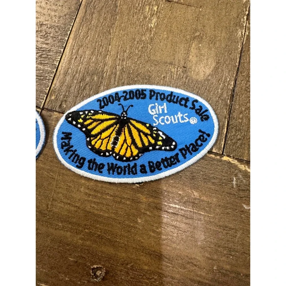 Girl Scouts 2004-2005 Product Sale Patch Lot of 2 Monarch Butterfly GSUSA
